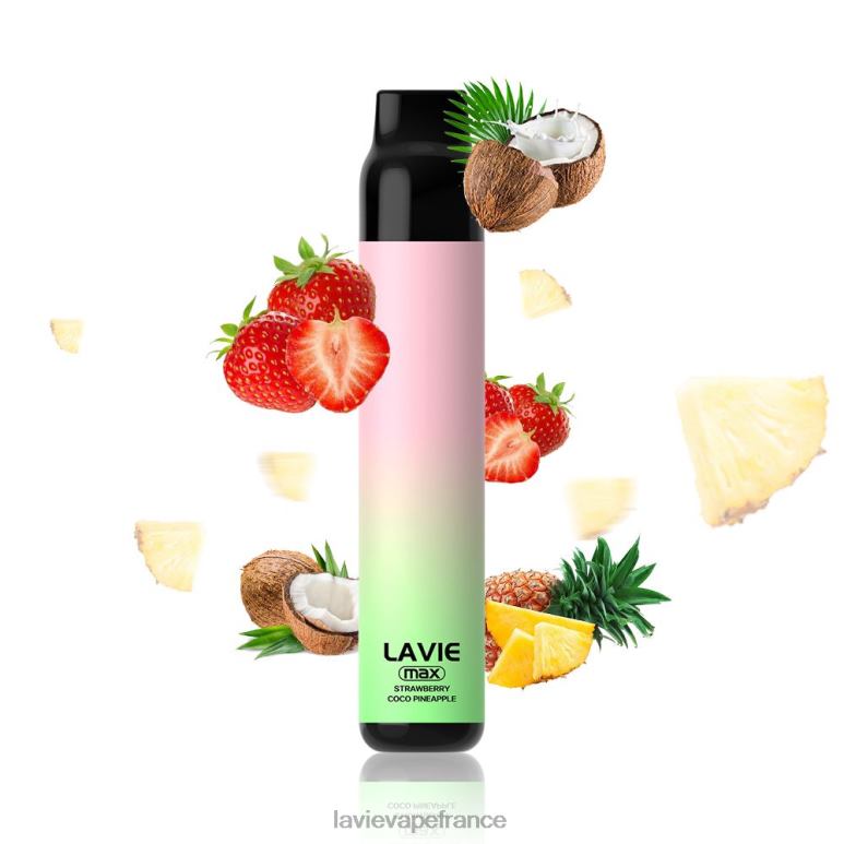 LAVIE BAR 5000 bouffées - maximum fraise coco pomme R6JZB283 - Lavie Vape Price