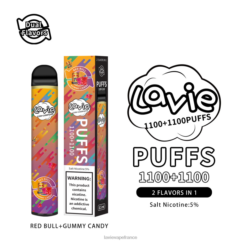 LAVIE BAR Switch 2200 bouffées Red Bull/bonbons gommeux R6JZB299 - Lavie Vape Price