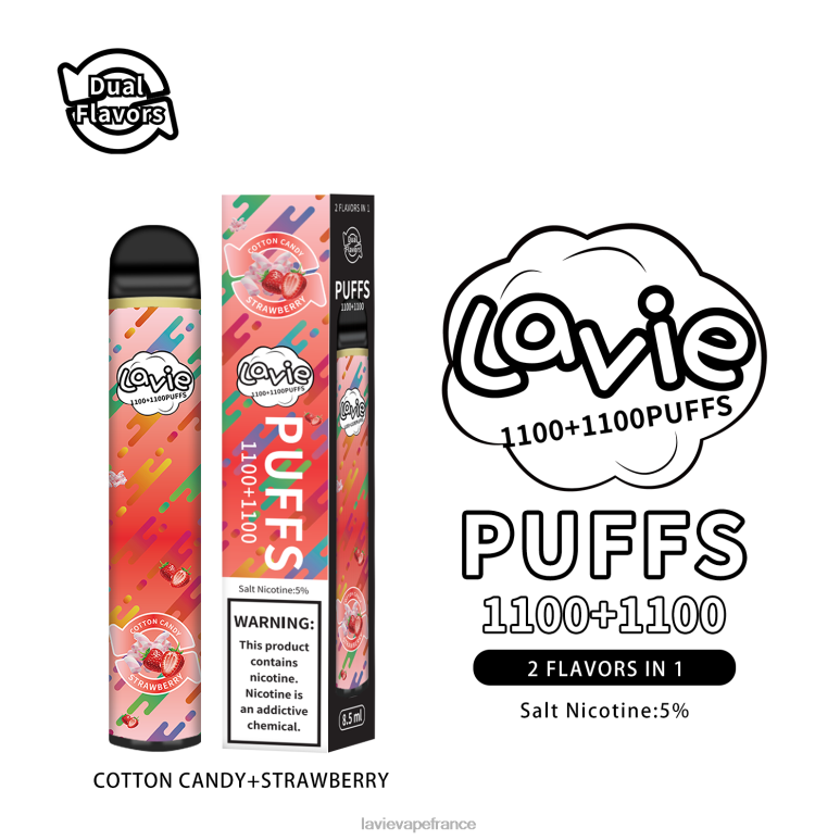 LAVIE BAR Switch 2200 bouffées barbe à papa/fraise R6JZB293 - Lavie Vape Prix