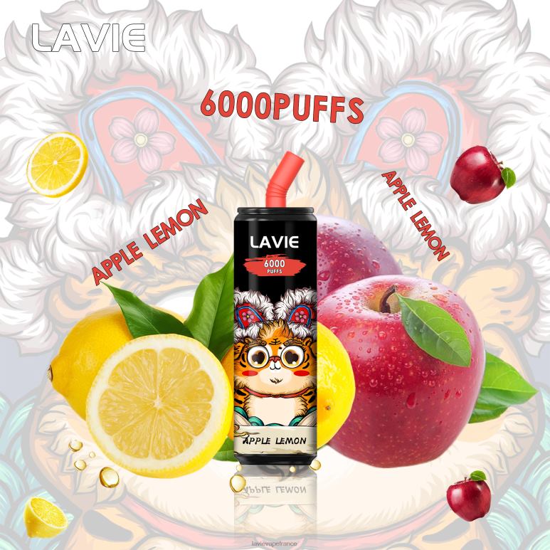 LAVIE Coke BAR 6000 bouffées pomme citron R6JZB275 - Lavie Vape Price