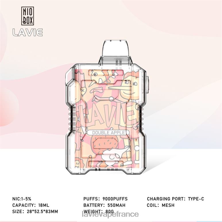 LAVIE NIO BOX 9000 bouffées double pomme R6JZB195 - Lavie Vape Price